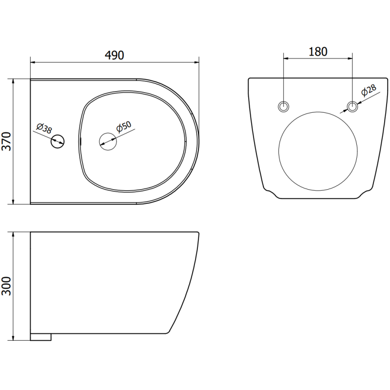 Mexen Carmen pakabinamas juodas matinis bidė - 35884985