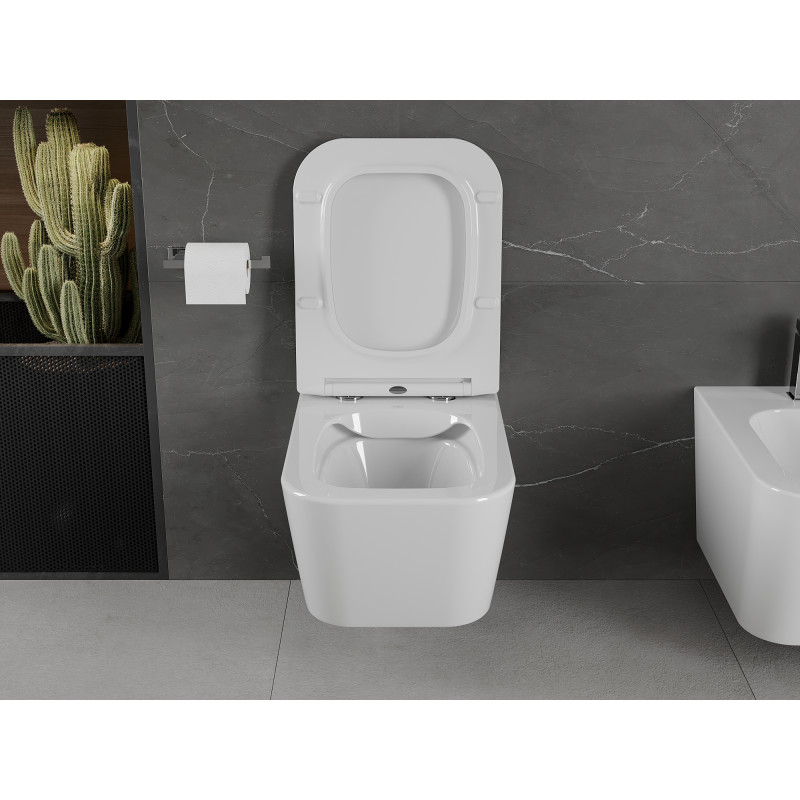Mexen Madox wc dubuo be ratlankio su lėtai nusileidžiančiu slim dangčiu, duroplastikas, balta blizgi - 30154000