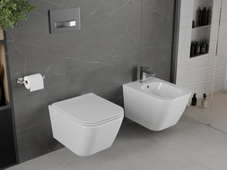 Mexen Madox WC dubuo be ratlankio su slim dangčiu, duroplast, baltas blizgus - 30154000