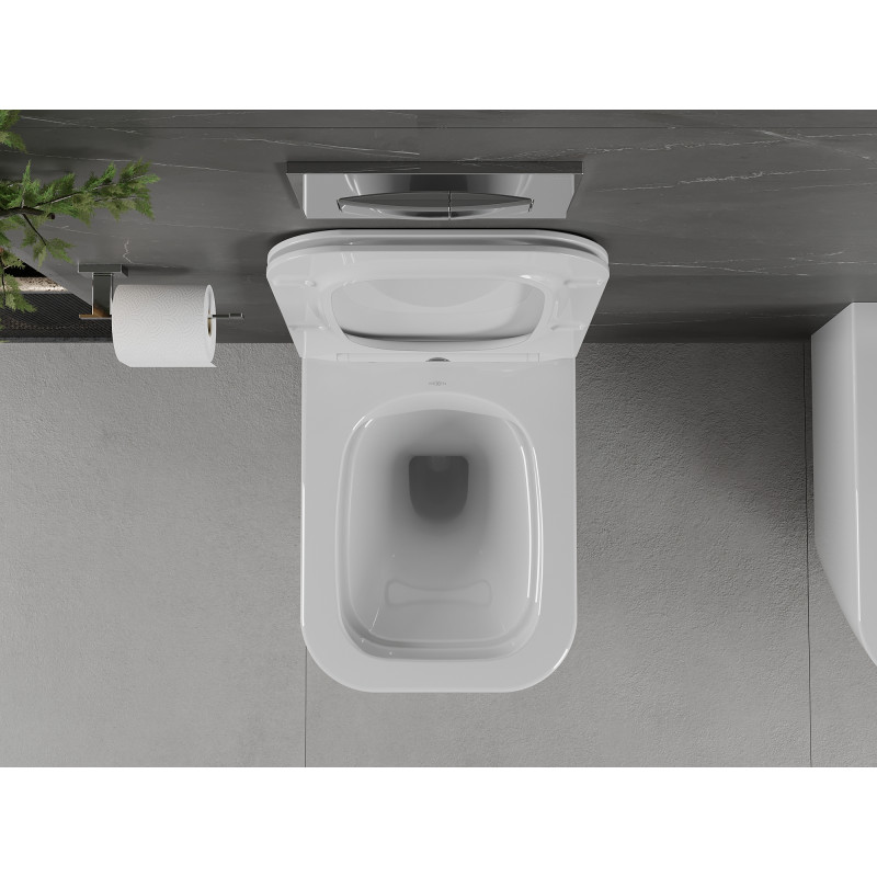 Mexen Madox wc dubuo be ratlankio su lėtai nusileidžiančiu slim dangčiu, duroplastikas, balta blizgi - 30154000