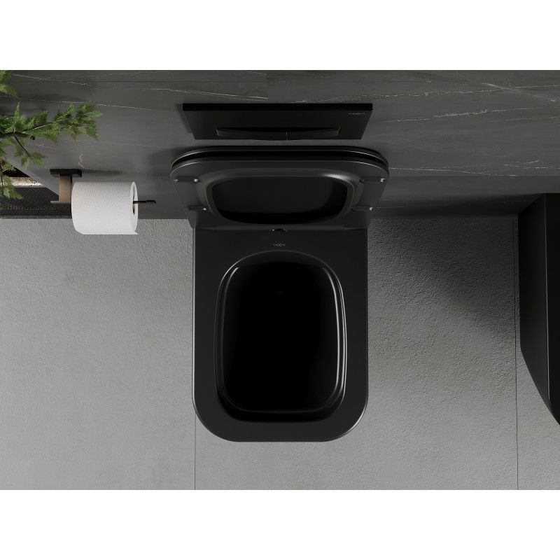 Mexen Madox WC dubuo Rimless su lėtai nusileidžiančiu dangčiu slim, duroplast, juodas matinis - 30154070