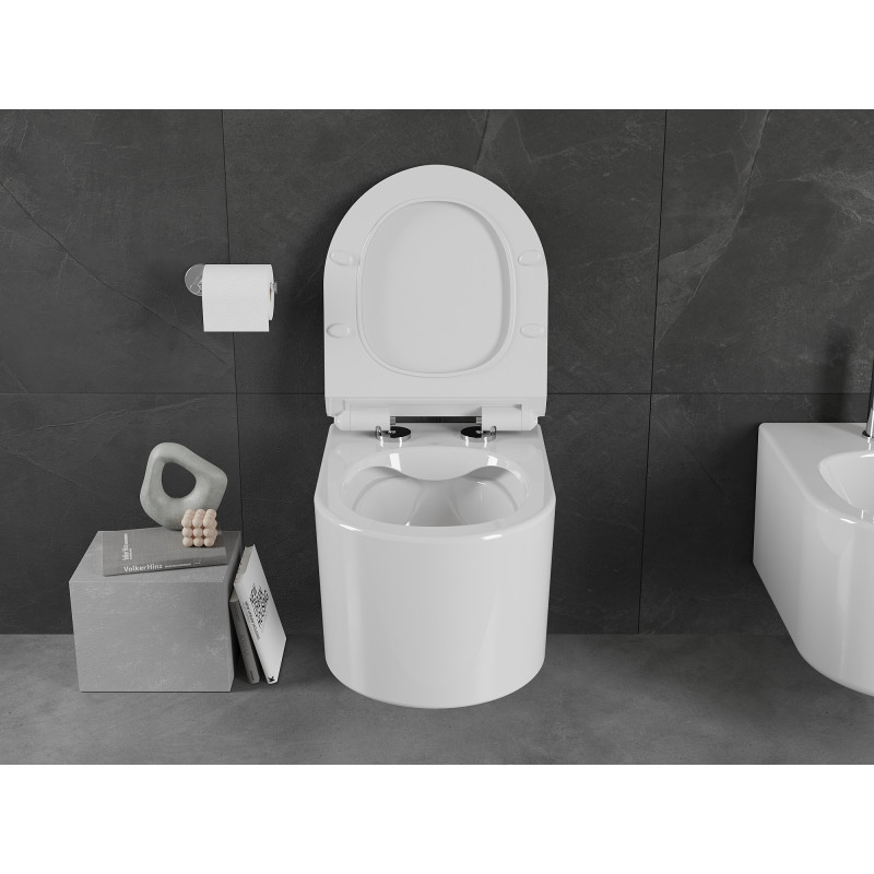 Mexen Sofia wc dubuo be ratlankio su lėtai nusileidžiančiu plonu dangčiu, duroplast, blizgus baltas - 30540100