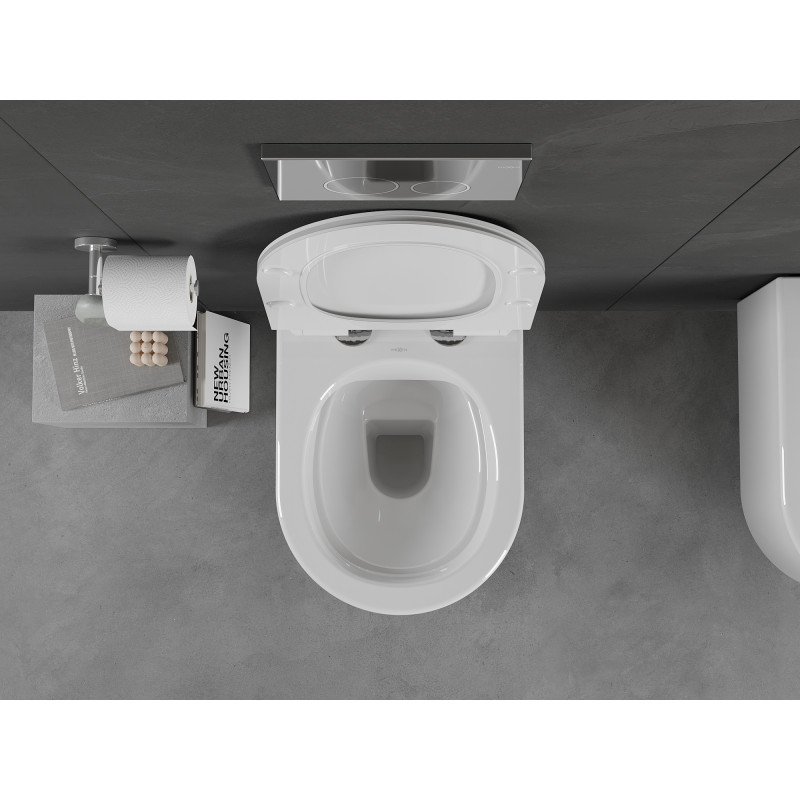 Mexen Sofia wc dubuo be ratlankio su lėtai nusileidžiančiu plonu dangčiu, duroplast, blizgus baltas - 30540100