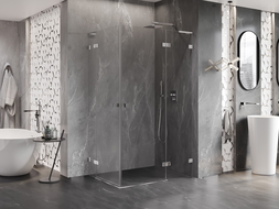 Mexen Lunar L Duo dešinysis atveriamas dušo kabinas 120 x 95 cm, skaidrus, chromas - 834L-120P-095L-01-00