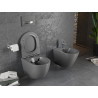 Mexen Lena WC puodas be ratlankio su lėtai nusileidžiančiu slim dangčiu, duroplast, tamsiai pilka matinė - 30224071