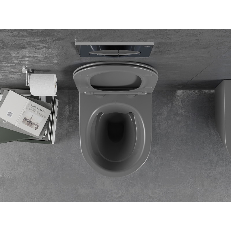 Mexen Lena WC dubuo be ratlankio su lėtai nusileidžiančia slankiąja lentele, duroplast, tamsiai pilka matinė - 30224071