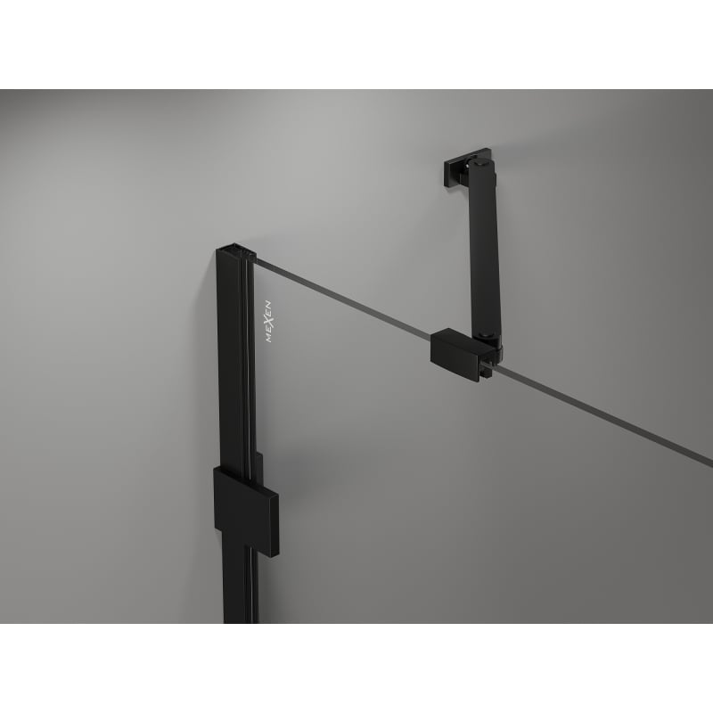 Mexen Lunar Dviguba dešinė atsidaranti dušo kabina 105 x 90 cm, permatoma, juoda - 834-105P-090L-70-00