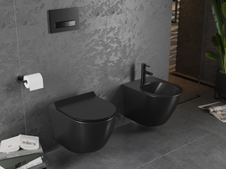 Mexen Lena WC dubuo be apvado su lėtai nusileidžiančiu Slim duroplast dangčiu, juodas matas - 30220185