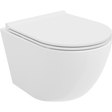 Mexen Lena WC dubuo Rimless su lėtai nusileidžiančiu plonu dangčiu, duroplastikas, baltas blizgus - 30220500