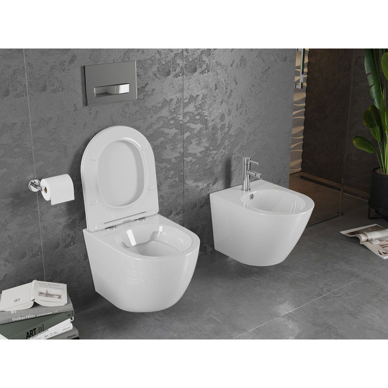 Mexen Lena WC dubuo be apvado su lėtai nusileidžiančiu dangčiu slim, duroplast, baltas blizgus - 30220400