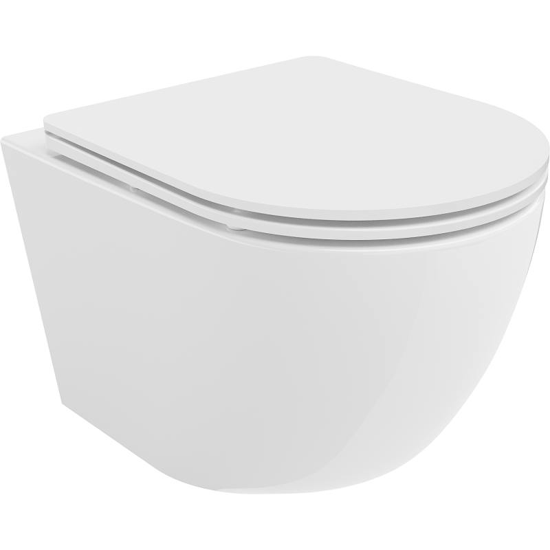 Mexen Lena WC dubuo Rimless su lėtai nusileidžiančiu plonu dangčiu, duroplast, blizganti balta - 30220300