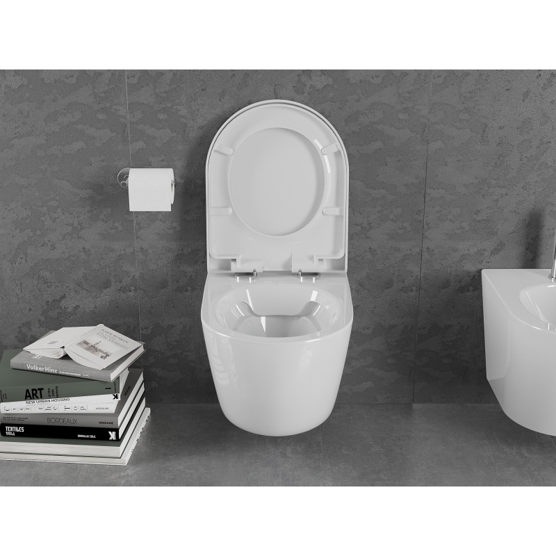 Mexen Lena wc dubuo be pavelde slenkančia kieta dangai, duroplast, blizganti balta - 30220200