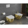 Mexen Lena wc dubuo be ratlankio su lėtai nusileidžiančiu plonu dangčiu, duroplastikas, balta/auksinė - 30224006