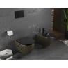 Mexen Lena WC dubuo Rimless su lėtai nusileidžiančiu dangčiu slim, duroplastikas, juoda matinė/auksinė tinklelis - 30224079