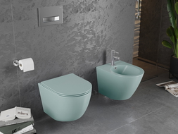 Mexen Lena WC dubuo Rimless su lėtai nusileidžiančiu dangčiu plonas, duroplast, šviesiai žalia matinė - 30224048
