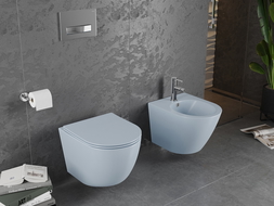 Mexen Lena WC dubuo Rimless su lėtai nusileidžiančiu slim dangčiu, duroplast, pilkai-mėlyna mat - 30224069