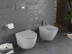 Mexen Lena Rimless WC su Dubenėliu, Lėta Uždarymo Slim Duroplast, Šviesiai Pilkas Matinis - 30224061