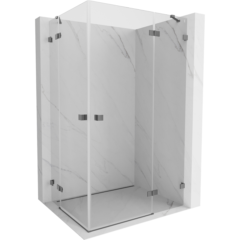 Mexen Lunar Dvipusis dušo kabina, atveriama dešinė, 115 x 85 cm, skaidri, ginklo metalo spalvos - 834-115P-085L-95-00
