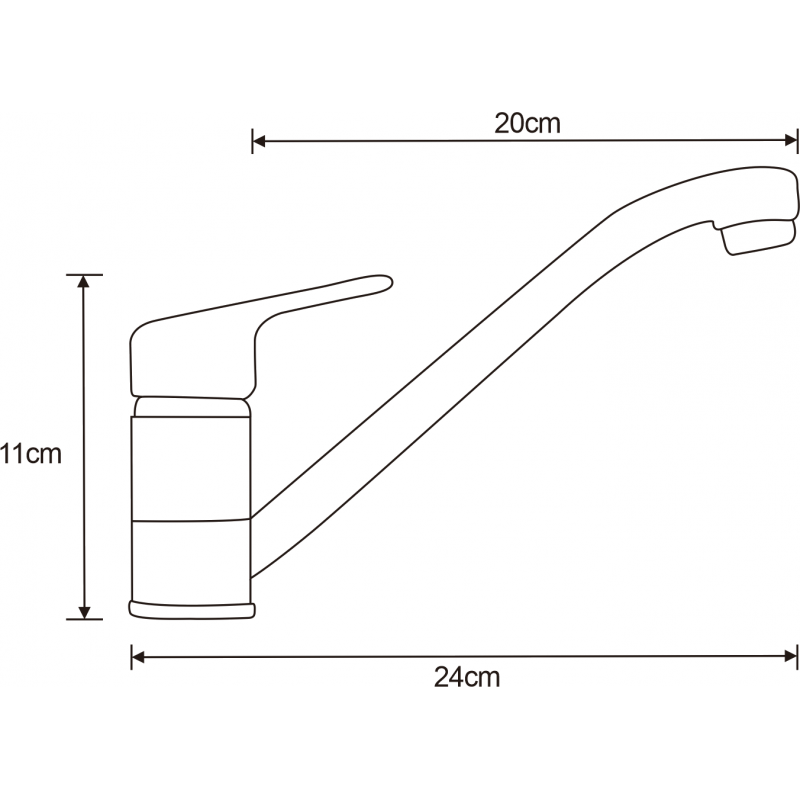 Mexen Selma virtuvinis maišytuvas ilgas snapelis, chromas - 671100-00