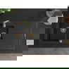Mexen Andres pusantrinė granitinė plautuvė su džiovykle 1000 x 500 mm Juoda, sifonas Auksinė - 6515101510-77-G