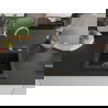 Mexen Vito granitinė virtuvės kriauklė, 1 skyrius, 520 x 490 mm, juoda/sidabrinė metalik, auksinis sifonas - 6503521000-73-G