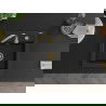 Mexen Vito granitinė vienos kameros plautuvė 520 x 490 mm, juoda, sifonas auksinis - 6503521000-77-G