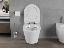 Mexen Rico WC Rimless su lėtai užsidarančiu plonu dangčiu, duroplastikas, baltas blizgus - 30720100
