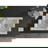 Mexen Mario dviguba granitinė plautuvė 820 x 436 mm, Balta, sifonas Auksinė - 6504822000-20-G
