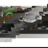 Mexen Mario dviguba granitinė plautuvė 820 x 436 mm, Juoda/Sidabrinis metallic, sifonas Auksinė - 6504822000-73-G