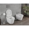 Mexen Rico pakabinamas WC puodas Rimless su lėtai nusileidžiančiu kietu dangčiu, duroplast, blizgus baltas - 30720200