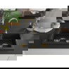 Mexen Mario dviguba granitinė plautuvė 820 x 436 mm, Juoda, sifonas Auksinė - 6504822000-77-G