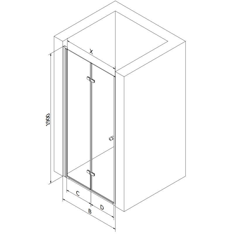 Mexen Lima sulankstomos dušo durys 85 cm, permatomas, chromas - 856-085-000-01-00