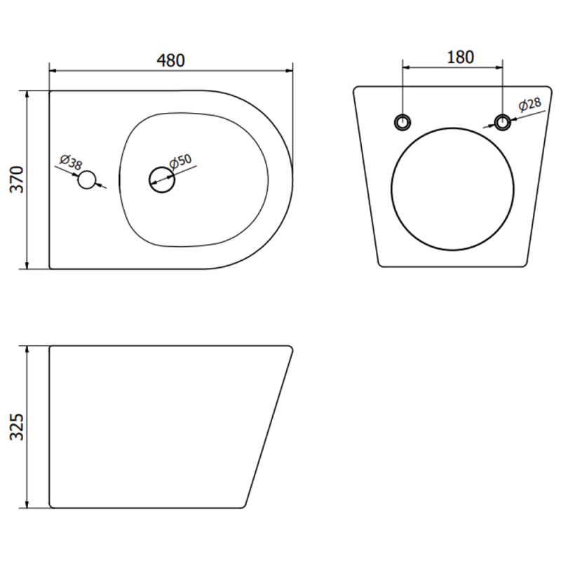Mexen Rico kabantis bidė, juodas matinis - 35724885