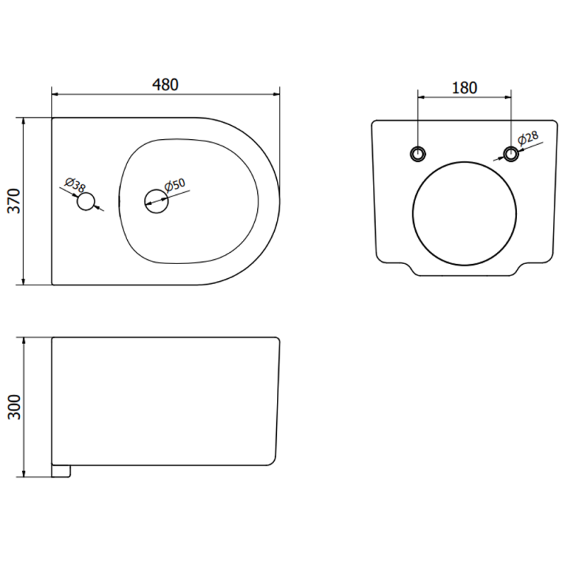 Mexen Sofia pakabinamasis bidė, juodas - 35544870