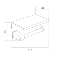 Mexen popieriaus laikiklis su lentyna, juodas - 701197-70