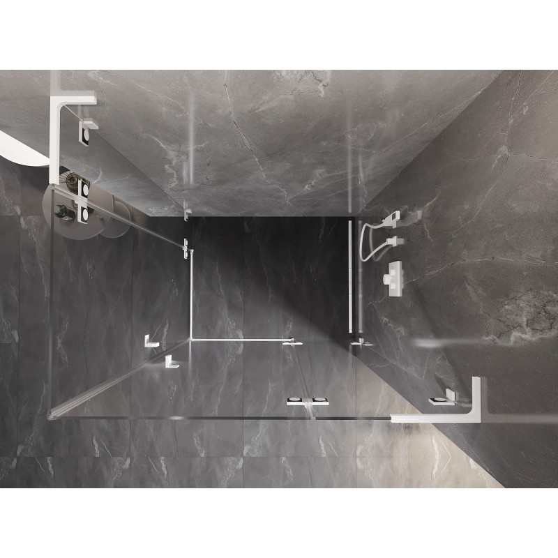 Mexen Lunar L Duo dušo kabina atveriama dešinė 90 x 80 cm, skaidri, balta - 834L-090P-080L-20-00