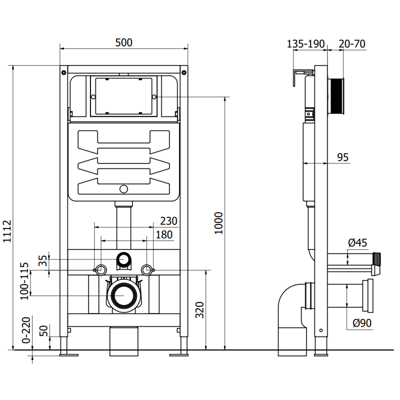 Mexen paslėptas WC komplektas Fenix Slim su Lena WC dubeniu, baltas blizgus - 6103322XX00