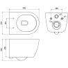 Mexen potinklinis WC komplektas Fenix XS-U su Carmen WC dubeniu, juodas matinis - 6853388XX85