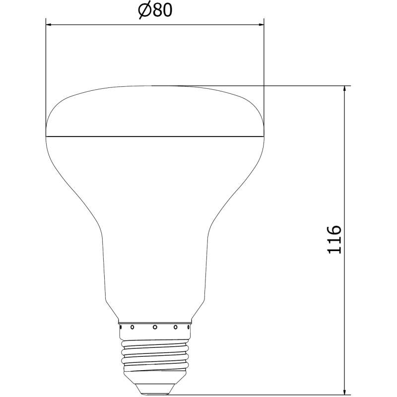Mexen Nova LED lemputė E27, R80, 12W, Šilta - 3000K, 1260 lm - L105-E27-1230-01
