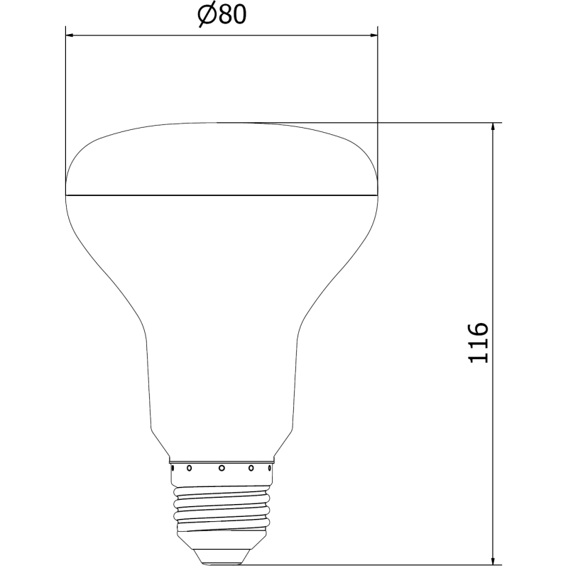 Mexen Nova LED lemputė E27, R80, 12W, Neutrali - 4000K, 1260 lm - L105-E27-1230-01 - L105-E27-1240-01