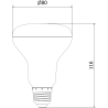 Mexen Nova LED lemputė E27, R80, 12W, Šalta - 6500K, 1260 lm - L105-E27-1265-01