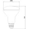 Mexen Nova LED lemputė E27, R80, 15W, Šilta - 3000K, 1575 lm - L105-E27-1530-01