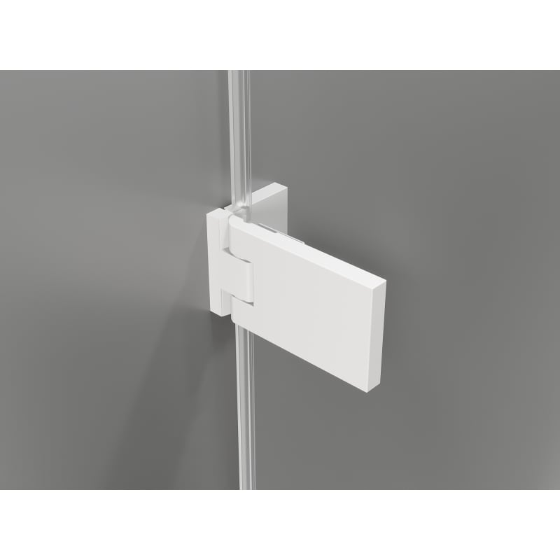 Mexen Lunar-F sulankstomos dešinės dušo durys 55 cm, permatomos, baltos - 836-055-000-20-00-P