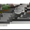 Mexen Matias granitinė praustuvė su 1,5 skyriumi ir lašėjimo paviršiumi, 900 x 505 mm, pilka, juodas sifonas - 6502901505-71-B