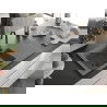 Mexen Matias granitinė praustuvė su 1,5 skyriumi ir lašėjimo paviršiumi, 900 x 505 mm, pilka, juodas sifonas - 6502901505-71-B