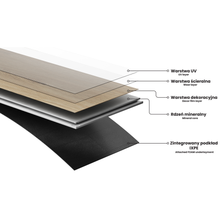 Mexen Worcester  vinilinės plokštės prancūziška eglutė 650 x 127 mm SPC 6,5 mm, IXPE pagrindas 1,5 mm, 4 V-Grioveliai,