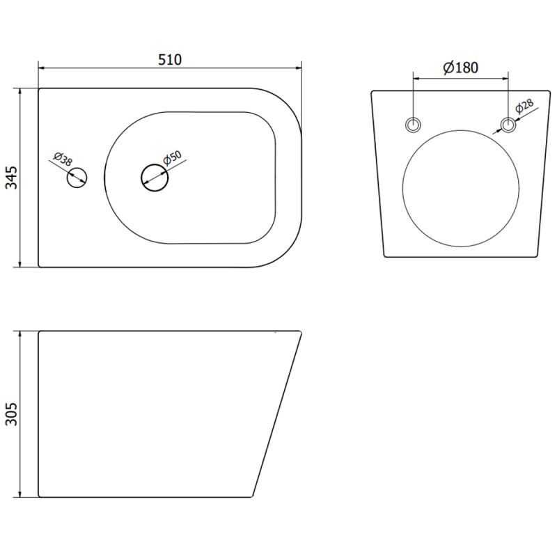 Mexen paslėptas pakabinamo bidė Fenix B rėmų ir Teo bidė komplektas, juodas matinis - 69935855185