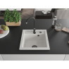 Mexen Vito granito plautuvė 1 skyrius 520 x 490 mm, balta, juodas sifonas - 6503521000-20-B