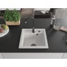 Mexen Vito vienguba granitinė plautuvė 520 x 490 mm, Balta, sifonas Juoda - 6503521000-20-B