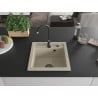 Mexen Vito granito virtuvinė kriauklė 1 skyrius 520 x 490 mm, smėlio, juodas sifonas - 6503521000-69-B